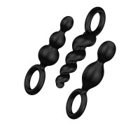 Набор анальных игрушек Satisfyer Plugs black (set of 3), макс. диаметр 3см