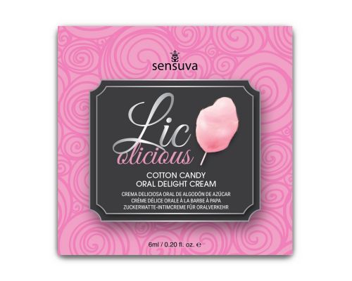 Пробник геля для минета Sensuva Lic-o-licious Cotton Candy (6 мл), маслянистый, без сахара