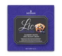 Пробник геля для минета Sensuva Lic-o-licious Blueberry Muffin (6 мл), маслянистый, без сахара