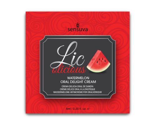 Пробник геля для минета Sensuva Lic-o-licious Watermelon (6 мл), маслянистый, без сахара