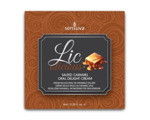 Пробник геля для минета Sensuva Lic-o-licious Salted Caramel (6 мл), маслянистый, без сахара