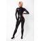 Комбинезон Noir Handmade F319 Caged wetlook catsuit with zippers and ring - M