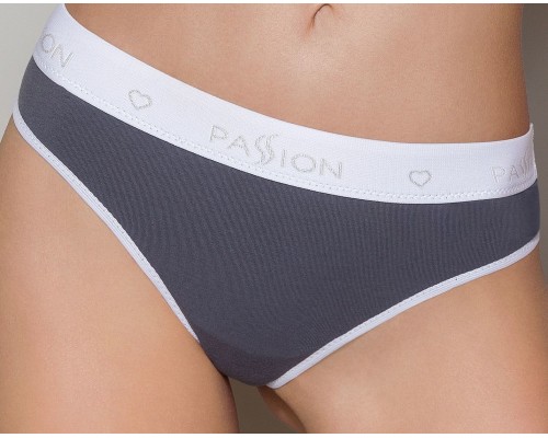 Спортивные трусики-стринги Passion PS007 PANTIES dark grey, size S (мятая упаковка)