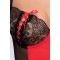 Корсет с пажами RODOS CORSET red L/XL - Passion Exclusive, трусики (рваная упаковка)