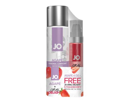 Распродажа!!! Комплект System JO GWP — Agape 120 ml & Oral Delight — Strawberry 30мл (срок до 08.24)