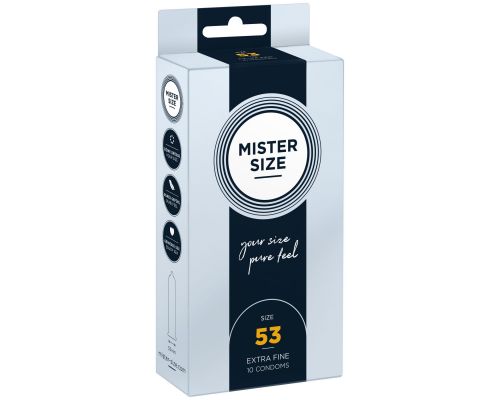 Презервативы Mister Size - pure feel - 53 (10 condoms), толщина 0,05 мм (мятая упаковка!!!)