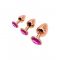 Анальная пробка Wooomy Tralalo Rose Gold Metal Plug MAGENTA M (испорчена упаковка)