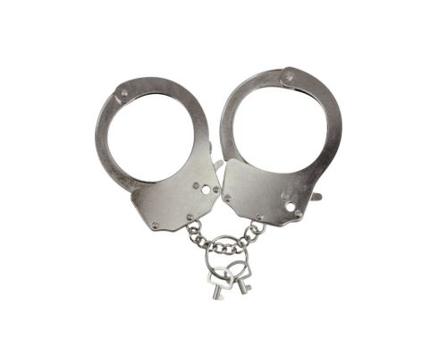 Наручники металлические Adrien Lastic Handcuffs Metallic (полицейские) (мятая упаковка)