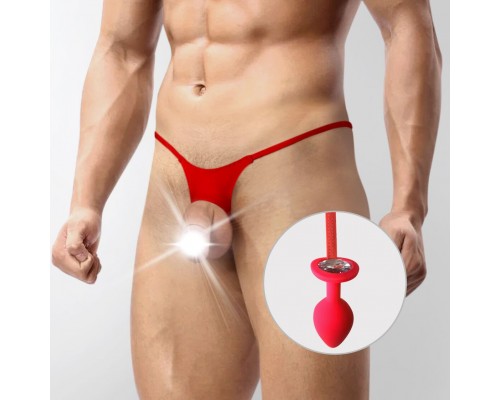 Мужские трусы XS-2XL с силиконовой анальной пробкой Art of Sex - Joni plug panties size M Red