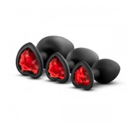 Набор анальных пробок LUXE BLING PLUGS TRAINING KIT RED GEMS