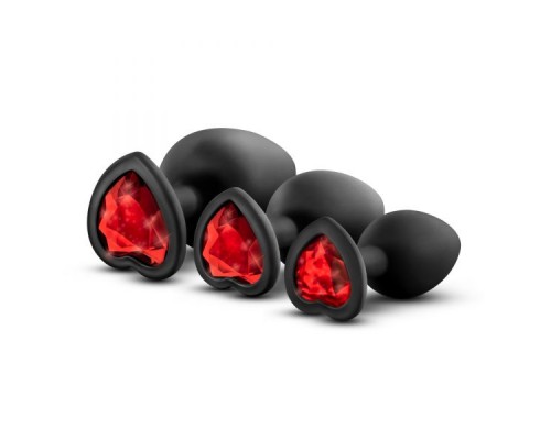 Набор анальных пробок LUXE BLING PLUGS TRAINING KIT RED GEMS