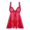 Бебидолл Obsessive Rougebelle babydoll & thong red S/M