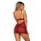 Cорочка Obsessive Lividia chemise & thong red S/M