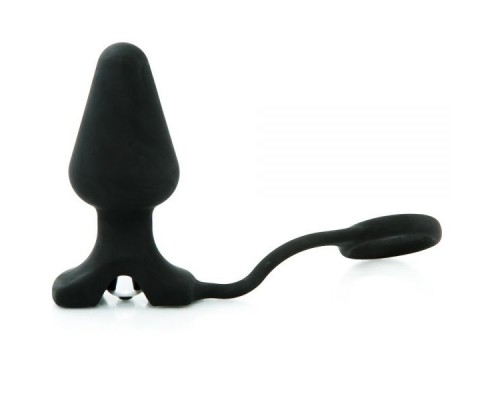 Анальная пробка с кольцом Black Silicone