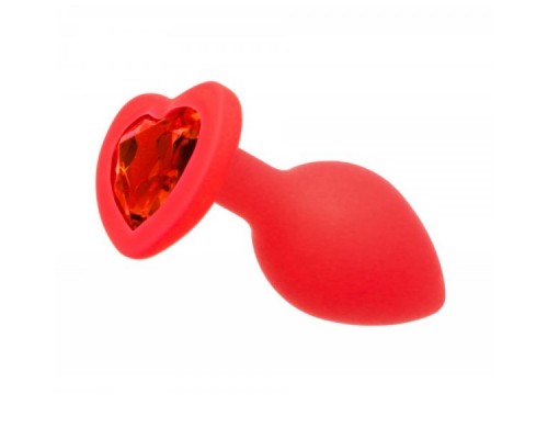 Анальная пробка Red Silicone Heart Red, S