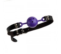 Кляп из экокожи Loveshop Latex BREATHABLE BALL GAG PURPLE