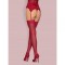 Чулки Obsessive S800 stockings ruby S/M