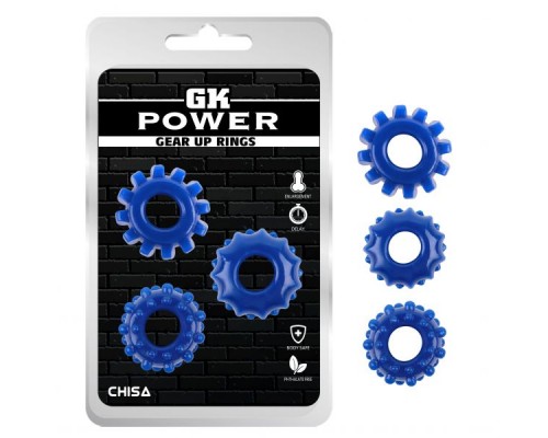 Набор колец GK Power Cock Rings 3 шт Set-Blue