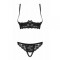 Комплект Obsessive Letica 2 pcs cupless set black S/M