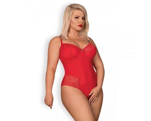 Боди Obsessive Jolierose teddy red XXL