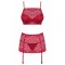 Комплект Obsessive Lividia 3 pcs set red S/M