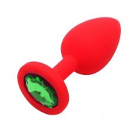 Анальная пробка Red Silicone Green, M