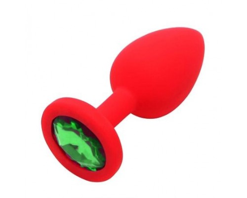 Анальная пробка Red Silicone Green, M