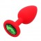 Анальная пробка Red Silicone Green, M