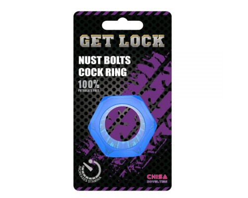 Кольцо эрекционное Nust Bolts Cock Ring-Blue