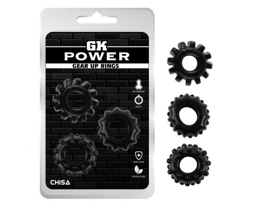 Набор колец GK Power Cock Rings Set 3 шт-Black