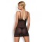 Сорочка Obsessive Wonderia chemise & thong black L/XL