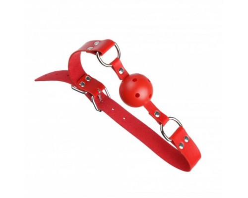 Кляп из экокожи Loveshop BREATHABLE BALL GAG RED