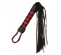  Плетка из экокожи и замши ромб FLOGGER BLACK/RED