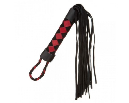  Плетка из экокожи и замши ромб FLOGGER BLACK/RED