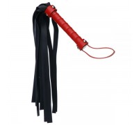 Плетка из экокожи с красной рукояткой FLOGGER BLACK/RED