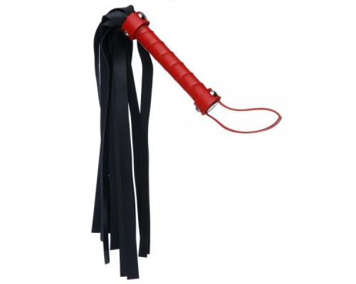 Плетка из экокожи с красной рукояткой FLOGGER BLACK/RED