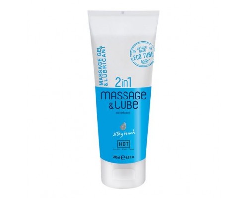 Массажный гель и лубрикант HOT Massage- & Glide Gel 2in1 Silky touch 200 ml