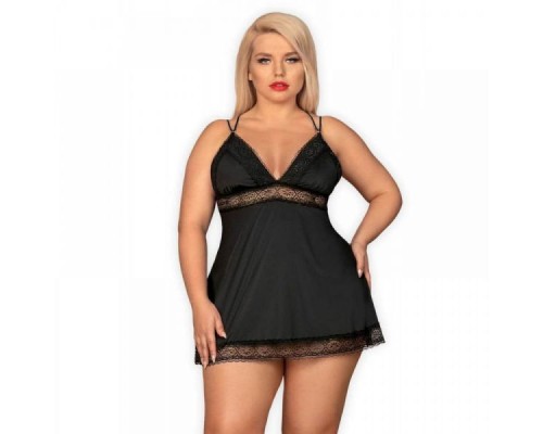 Cорочка Obsessive Lolitte babydoll & thong black XXL