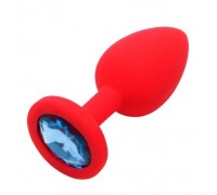 Анальная пробка Red Silicone Light Blue, M