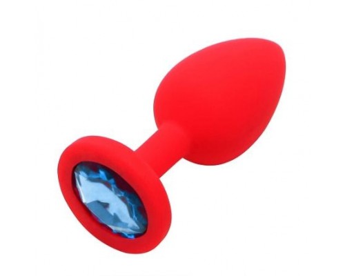 Анальная пробка Red Silicone Light Blue, M