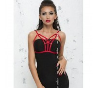 Портупея красная из лент SM Harness 1 Me-Seduce