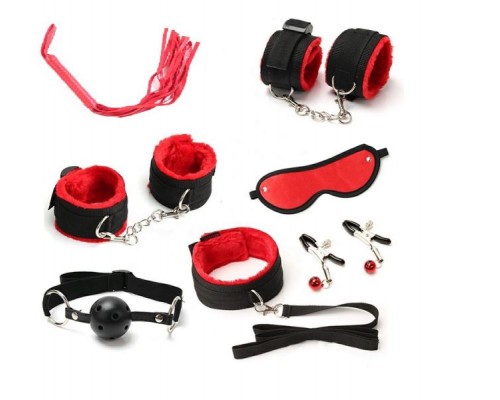 Набор для БДСМ игр Bondage Gear Set, Black&Red