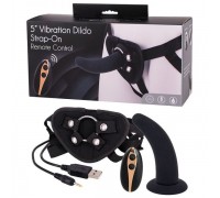 Страпон женский с пультом управления Seven Creations DILDO STRAP-ON BLACK