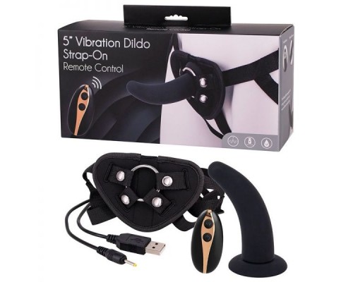 Страпон женский с пультом управления Seven Creations DILDO STRAP-ON BLACK