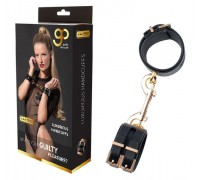 Наручники из веганской кожи GP PREMIUM HANDCUFF WITH HOOK BLACK