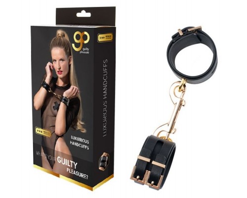 Наручники из веганской кожи GP PREMIUM HANDCUFF WITH HOOK BLACK