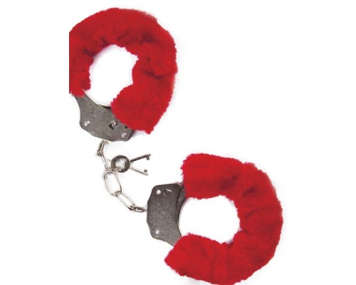 Наручники с мехом MAI No.38 METAL FURRY HANDCUFFS RED