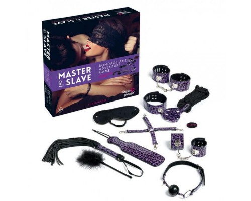 Набор БДСМ 10 предметов Master & Slave, Purple Leopard