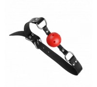 Кляп из экокожи Loveshop BREATHABLE BALL GAG BLACK/RED