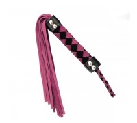  Плетка из замши ромб FLOGGER BLACK/PINK